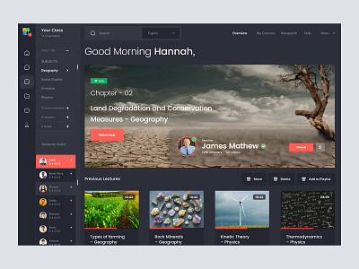 Online Class Dashboard admin panel admin ui dark dashboard dark theme dark ui dashboard dashboard ui ui uiux user dashboard