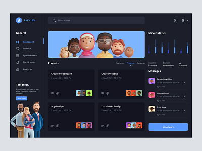 Project Dashboard admin admin panel admin theme admin ui analytics cards dark theme dark ui dashboad dashboard grid view interface sidebar uiux user user dashboard user interface