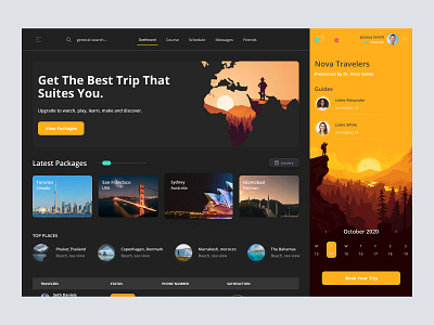 Travel Agency Dashboard admin admin panel admin theme admin ui analytics cards dark theme dark ui dashboad dashboard grid view interface sidebar uiux user user dashboard user interface