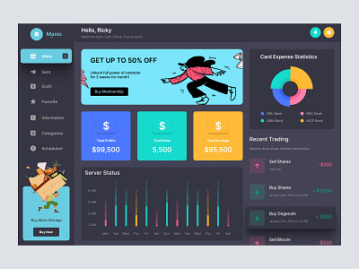 Dashboard Design admin admin panel admin theme admin ui analytics cards dark theme dark ui dashboad dashboard grid view interface sidebar uiux user user dashboard user interface