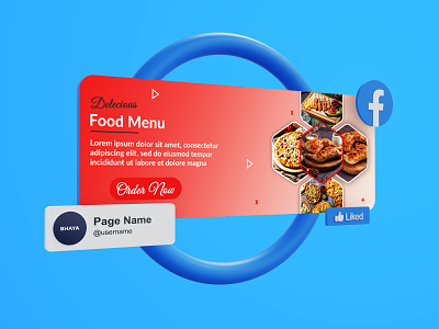 Food social media banner , Facebook cover, LinkedIn banner