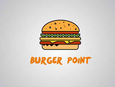 Burger point Logo brand colorful food logo logo design