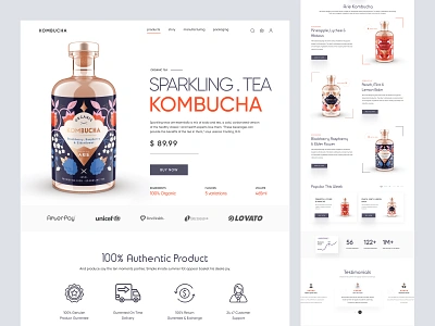 Shopify website landing page for Sparkling Tea design ecommerce shopify shopify store store store ui woocommerce