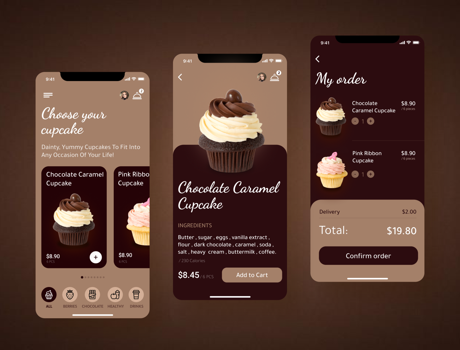 App Design For CupCake Shop by Anastasia Grishanova on Dribbble
