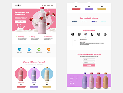 Milk Store Design design figma illustrator shop store ui ux vector web webdesign