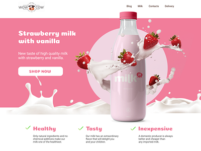 Milk Store Design app design figma illustrator shop store ui ux web webdesign