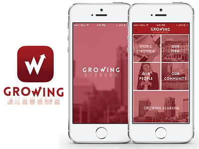 Growing... app arrow city grow growing ios iphone mobile red responsive