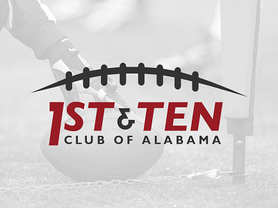 1st & Ten alabama american football club college crimson football laces logo