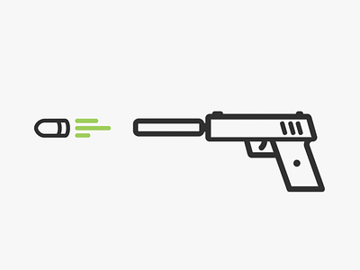 Gun Silencer 007 bullet glock gun icon iconography icons james bond silencer suppressor ui ux