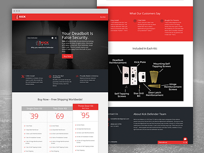 Kick Defender Website branding flat design landing responsive retina webdesign website wordpress