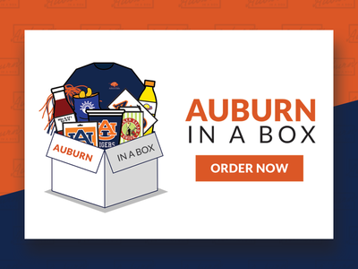 Auburn In A Box alabama auburn branding football illustration logo playercard subscription ui ux website