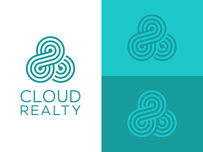 Cloud Realty badge branding chicago icon identity illustration line logo mark modern real estate symbol