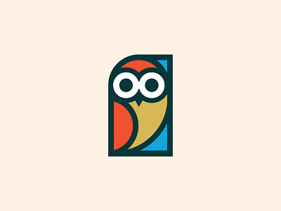Owl Window abstract bird branding icon identity logo mark nature owl round shape