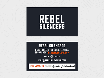 Rebel Silencers Business Cards branding business cards design gun identity logo mark print silencer stationery texas