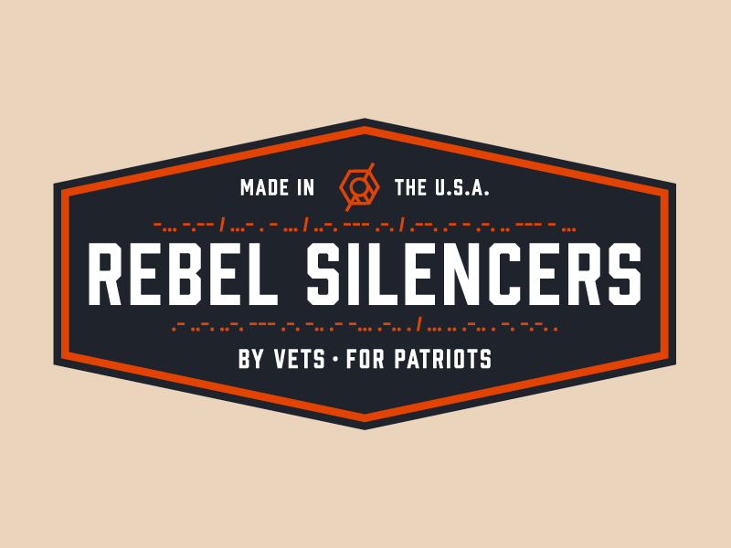 Rebel Silencers Badge texas silencer shape round mark logo identity icon gun bullet branding badge