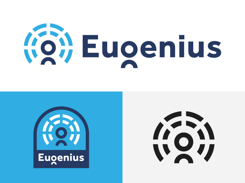 Eugenius branding icon identity user line logo logomark mark round person radiate