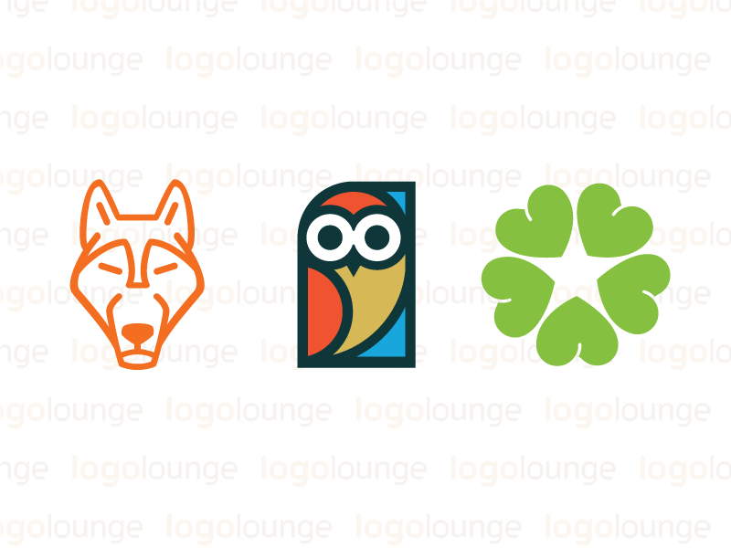 LogoLounge Book 10 wolf heart owl icon lounge logos logolounge logo branding book10 award