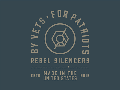 Rebel Silencers Shirts badge branding bullet gun icon identity logo mark round shape silencer texas
