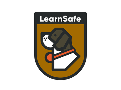 LearnSafe alabama badge bernard birmingham branding dog dog illustration dogs icon identity logo mark puppy shield st bernard