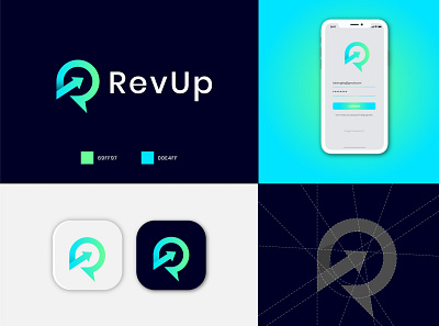 RevUp logo design Letter R Up Arrow brand branding creativelogo design flat icon illustration illustrator logo logo design logo designs logocreation logodesigns logoshift minimal modern logo revup logo design revup logo design ui vector