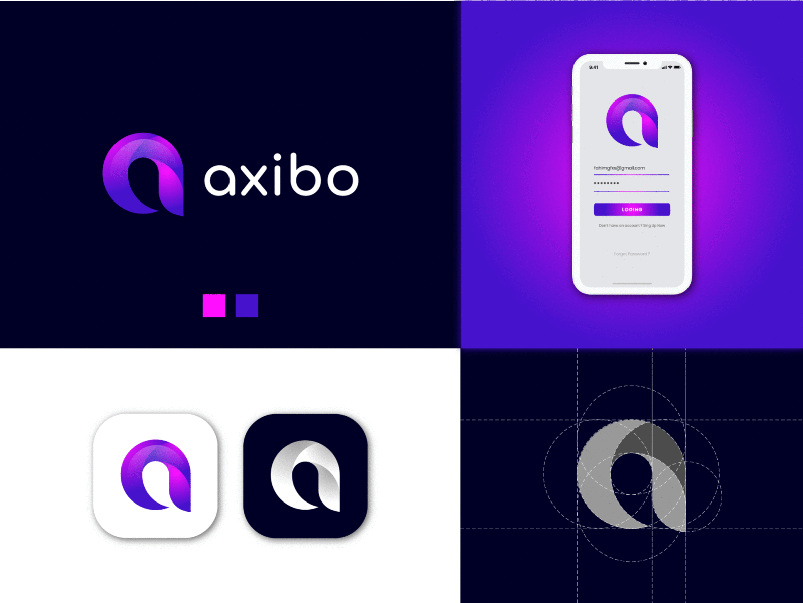 A modern letter logo design for AXIBO app brand branding creativelogo design flat icon illustration illustrator letter logo design logo logo design logocreation logodesigns logotipos minimal modern logo typography ui ux vector