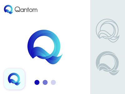 Q modern letter app logo design