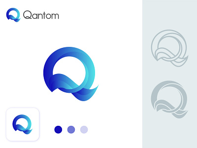 Q modern letter app logo design