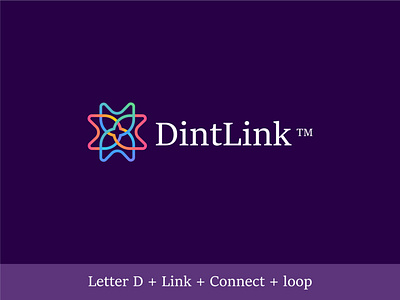 Dintlink - Logo design block blockchain branding chain connect creative logo crypto crypto art cryptocurrency digital art etf eth ethereum gradient logo logo design loop modern logo token visual identity wallet