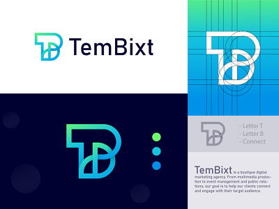 Tembixt - Logo Design ( Letter T + Letter B +  connect )