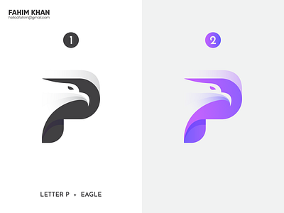 Eagle letter p  hawk icon falcon logotype identity