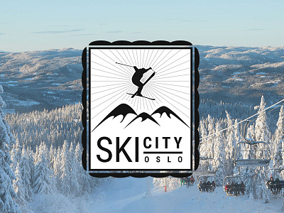 Ski City Oslo logo norway oslo ski snow stamp winter