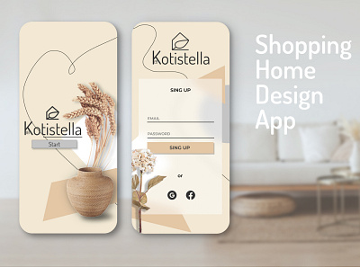 Shopping Home Design App app app design brand concept dailyui dailyuichallenge design logo sing up singup ui ui design uidesign