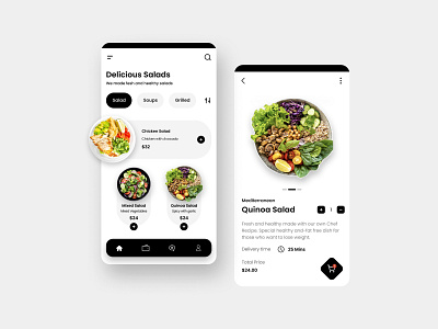 Food App app design figma mobile typography ui ux