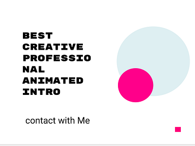 Best Creative Professional Animated Intro contact with me