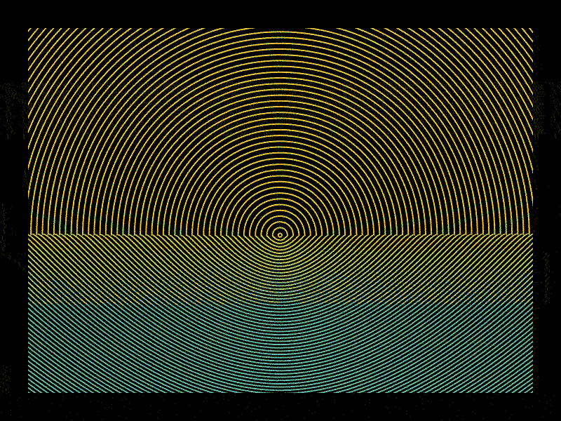 Waaves circles gradient lines moire monoline waves