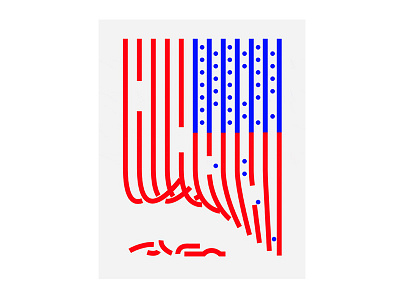 everything is fine** abstract america american clinton editorial election flag illustration line monoline trump