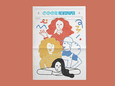 Goodnewspaper #04 girls goodnewspaper illustration newspaper newsprint paper women