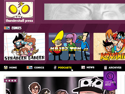 Thunderskull Press Site comic artist comics homepage strip search