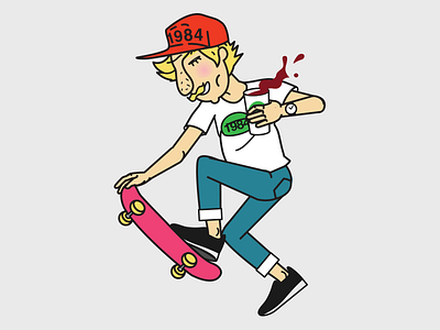 Skater bro character hipster skater