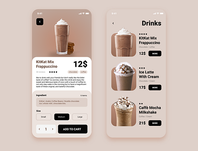 Online Coffee Shop App adobexd chocolate coffee coffee shop shop ui ui design userinterface