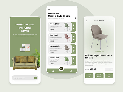 Furniture shop mobile app UI Design