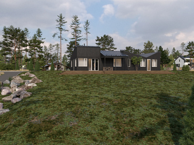 house in Karelia architecture barnhouse render