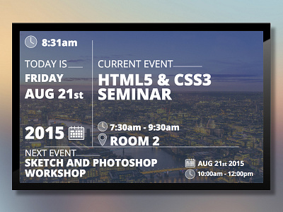 Events for Digital Signage calendar css3 design digital signage display html5 web component