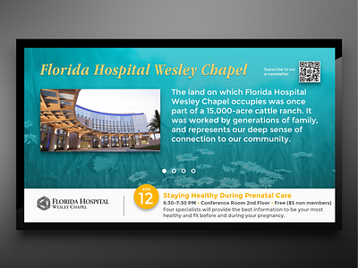 Florida Hospital Wesley Chapel Digital Signage calendar communication digital signage display hospital image information