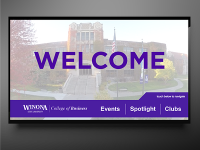 Winona State University College of Business college communication digital signage display education events news school video