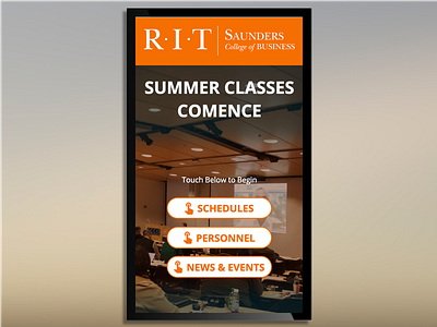 Rochester Institute of Technology Digital Signage college css digital signage directory events html interactive news schedules staff touch screen