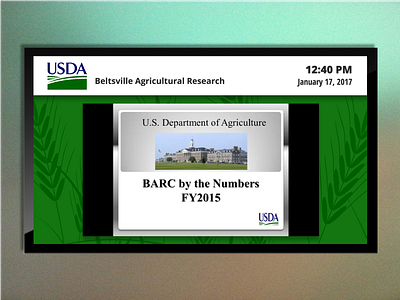 USDA Betsville Agricultural Research Digital Signage digital signage gallery images passive video weather