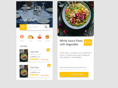 Food app design typography ux
