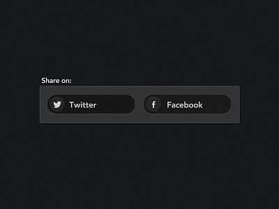 Share on - simple dark UI interface share social social networks ui user interface ux