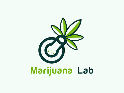 Marijuana Lab/Organic Lab Logo Design Template app branding creative design flat fresh graphic design hemp icon illustration lab logo logodesign logos logotype marijuana nature organic ui vector